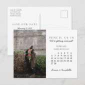 Potlood ons in Save the Date februari 2022 Kalende Briefkaart (Voorkant / Achterkant)
