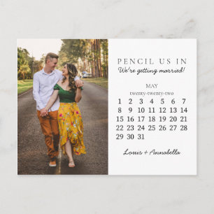 Potlood ons in Save the Date mei 2022 Kalender Briefkaart