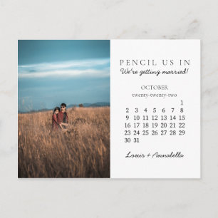 Potlood ons in Save the Date Oktober 2022 Kalender Briefkaart
