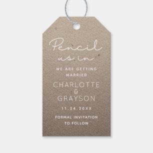 Potlood ons in Save The Date Photo Wedding Cadeaulabel