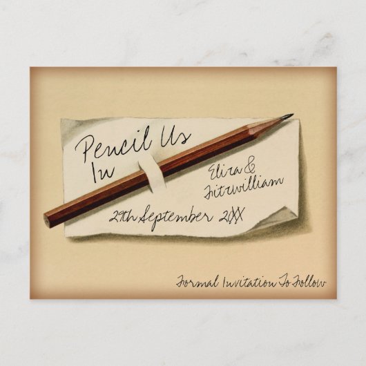 potlood ons in sparen het Briefkaart van de Datum (Voorkant)