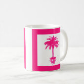 Potlood Palm Tree - fuchsia roze en wit Koffiemok (Voorkant rechts)