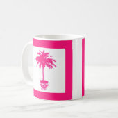 Potlood Palm Tree - fuchsia roze en wit Koffiemok (Voorkant links)