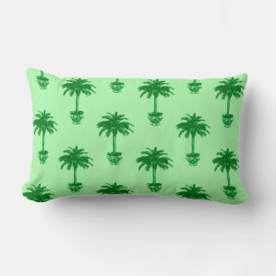 Potlood Palm Tree in Emerald and Light Green Kussen