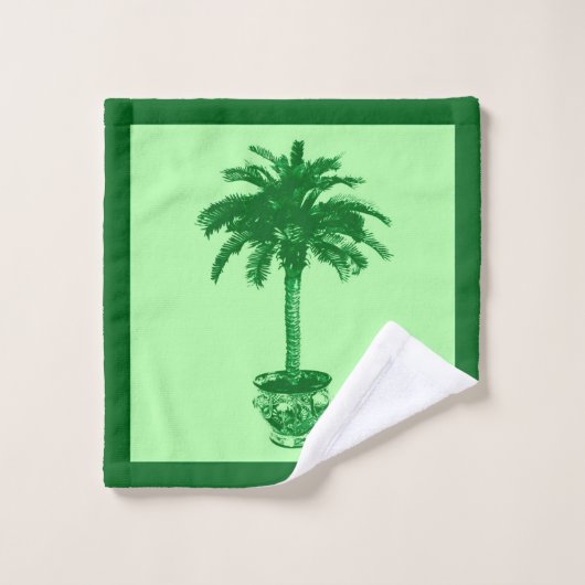 Potlood Palm Tree - smaragd en lichtgroen Bad Handdoek (Wasdoekje)