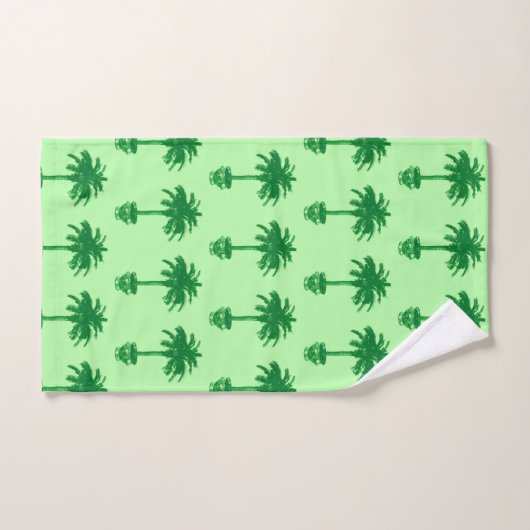 Potlood Palm Tree - smaragd en lichtgroen Bad Handdoek (Handdoek)