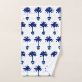 Potlood palmboom - kobalt blauw en wit bad handdoek (Handdoek)