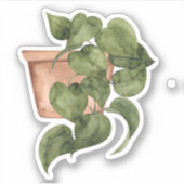 Potlood Plant - Green Home Sticker (Voorkant)