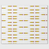 Potlood scrabble op wit cadeaupapier (Vlak)