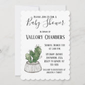 Potlood Succulent Cactus Baby shower Invitation Kaart (Voorkant)