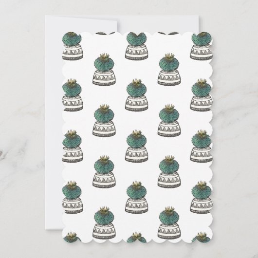 Potlood Succulent Cactus Baby shower Invitation Kaart (Achterkant)