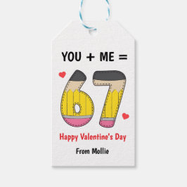 Potlood Thema 67 Valentijnskaart voor Kinderen Cadeaulabel