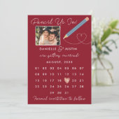 "Potlood us in" Moderne kalender Save The Date (Staand voorkant)