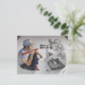 Potlood versus Camera - 3D Kunst - Fotograaf Briefkaart (Staand voorkant)