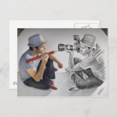 Potlood versus Camera - 3D Kunst - Fotograaf Briefkaart (Voorkant / Achterkant)