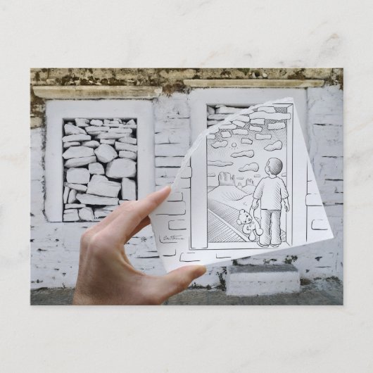 Potlood versus Camera - het Dromen van het Kind Briefkaart (Voorkant)