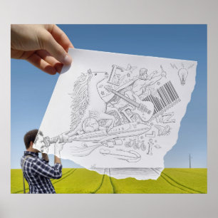 Potlood Vs Camera - Inspiratie Poster