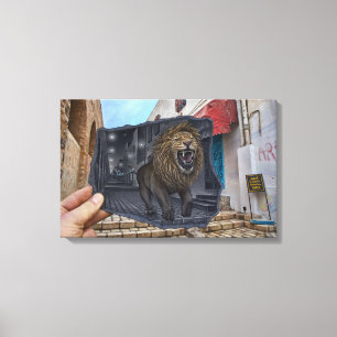 Potlood Vs Camera - Mighty Lion Canvas Afdruk
