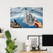 Potlood Vs Camera - Shark Poster (Thuiskantoor)