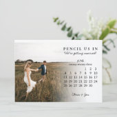 Potlood vs in Save the Date June 2023 Calendar INV Kaart (Staand voorkant)