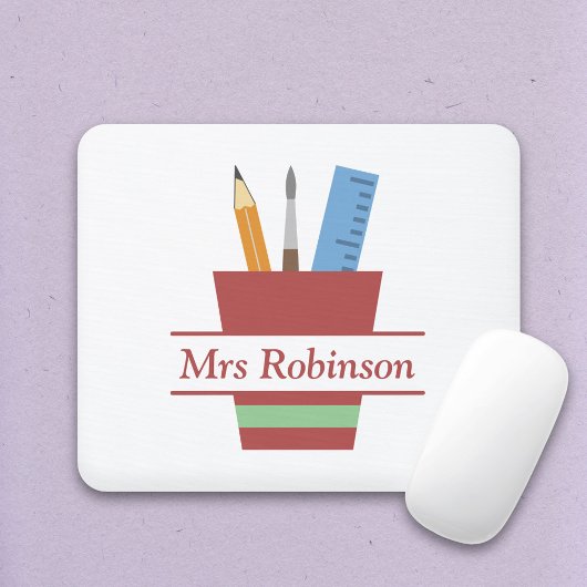 Potloodhouder Monogram Docent Bedankt Gift Muismat