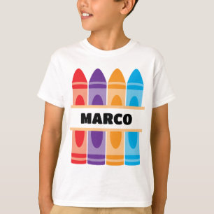 Potloodnaam shirt, kinderscholen kleuterschool, jo t-shirt