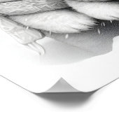 Potloodschets van Kerst baby polar beren Poster (Hoek)