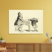 Potloodschets van twee Mannen Spelpoel Canvas Afdruk (Insitu (Woonkamer))