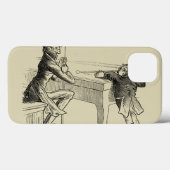 Potloodschets van twee Mannen Spelpoel Case-Mate iPhone Case (Achterkant (horizontaal))