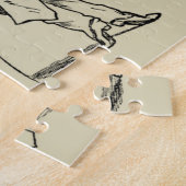 Potloodschets van twee Mannen Spelpoel Legpuzzel (Zijkant)