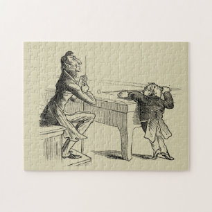 Potloodschets van twee Mannen Spelpoel Legpuzzel
