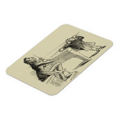 Potloodschets van twee Mannen Spelpoel Magneet (Linkerzijde)