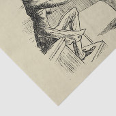 Potloodschets van twee Mannen Spelpoel Tissuepapier (Detail)