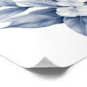 Potloodschets zilvergrijs witte bloemen poster (Hoek)