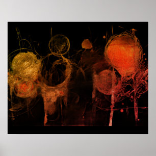Potloodstijl tekening van donkere broedende bubbel poster