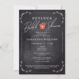 Potluck Black Vrijgezellenfeest Kaart