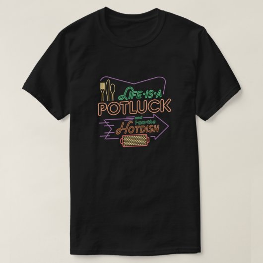 Potluck Hotdish T-shirt (Design voorkant)
