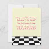 Potluck Invite - Black White & Pink Kitchen Kaart (Achterkant)