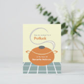 Potluck Invite - Oranje & Blue Kitchen Kaart (Staand voorkant)