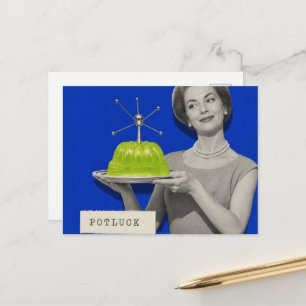 potluck Vrouw retro surrealistische collage Briefkaart