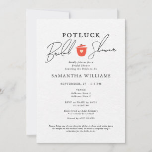Potluck Witte Bruiloftsborrel Kaart