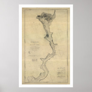 Potomac River Map Washington DC - 1864 Poster