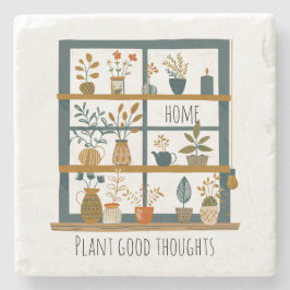 Potplanten geestelijke gezondheid stenen onderzetter