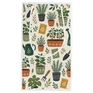 Potplantkruiden en Tomaat Tuin Botanisch Patroon Klein Cadeauzakje