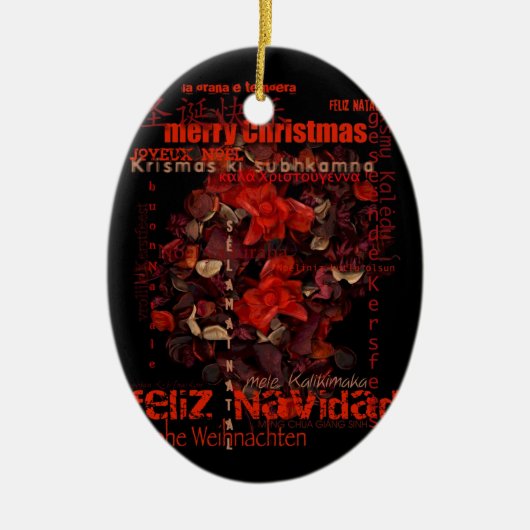 Potpourri World Kerstmis Navidad Message Ornament (Voorkant)
