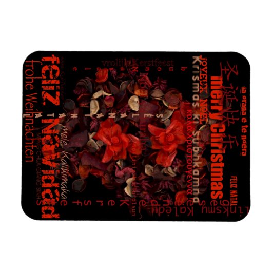 Potpourri World Kerstmis Navidad Noel P Magnet Magneet (Horizontaal)