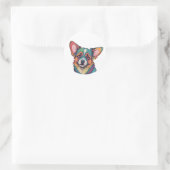 potrait coloré autocollant chien mignon (Sac)