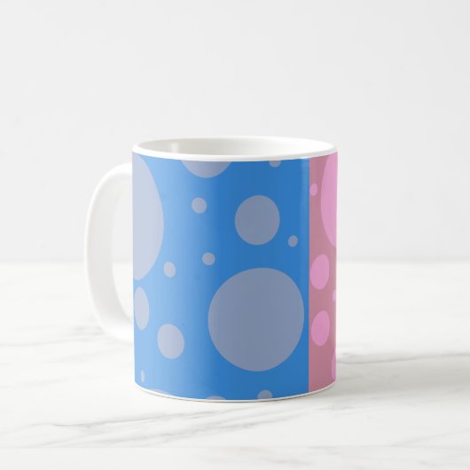 Pots Bleu Rose Blanc 325 ml Mug Blanc Classique (Devant gauche)