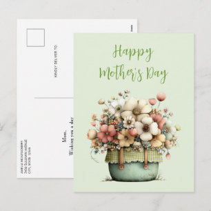 Pots Bloemen Gezellig Shabby Lieve Moederdag Feestdagenkaart