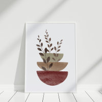 Pots de fleurs aquarelles en terre cuite Art mural